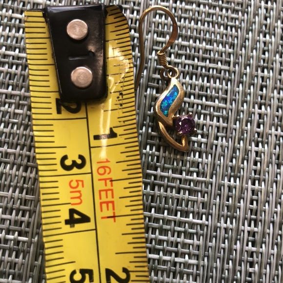 #89 Amethyst And Gold Drop Earrings - Picture 6 of 10